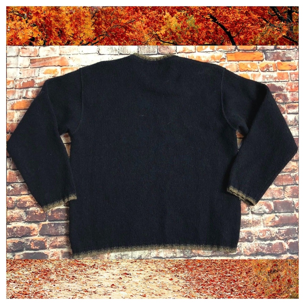 Eddie Bauer sz S blue Wool Blend V Neck Sweater
